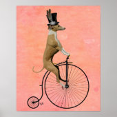Greyhound auf Black Penny Farthing Poster (Vorne)