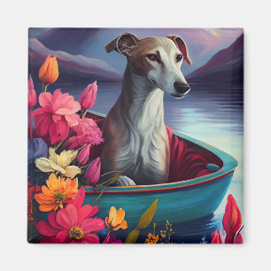 Greyhound auf einem Paddel: Ein landschaftliches A Magnet