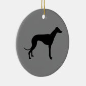 Greyhound auf Grau Keramik Ornament (Rechts)