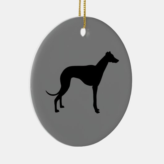 Greyhound auf Grau Keramik Ornament (Rechts)