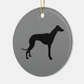 Greyhound auf Grau Keramik Ornament (Links)