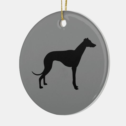 Greyhound auf Grau Keramik Ornament (Links)