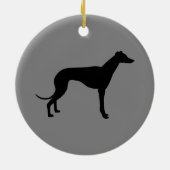 Greyhound auf Grau Keramik Ornament (Hinten)