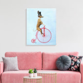 Greyhound auf Red Penny Farthing Bike Leinwanddruck (Insitu (Wohnzimmer))
