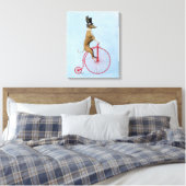 Greyhound auf Red Penny Farthing Bike Leinwanddruck (Insitu (Schlafzimmer))