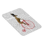 Greyhound auf Red Penny Farthing Bike Magnet (Rechte Seite)