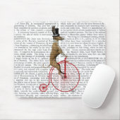 Greyhound auf Red Penny Farthing Bike Mousepad (Mit Mouse)
