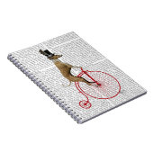 Greyhound auf Red Penny Farthing Bike Notizblock (Rechte Seite)