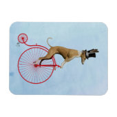 Greyhound auf Red Penny Farthing Magnet (Horizontal)