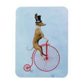 Greyhound auf Red Penny Farthing Magnet (Vertikal)