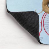 Greyhound auf Red Penny Farthing Mousepad (Ecke)