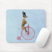 Greyhound auf Red Penny Farthing Mousepad (Mit Mouse)