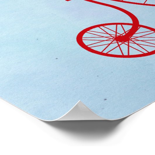 Greyhound auf Red Penny Farthing Poster (Ecke)