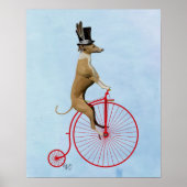 Greyhound auf Red Penny Farthing Poster (Vorne)