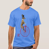 Greyhound auf Red Penny Farthing T-Shirt (Vorderseite)