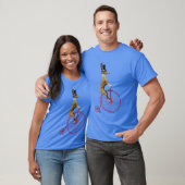 Greyhound auf Red Penny Farthing T-Shirt (Unisex)