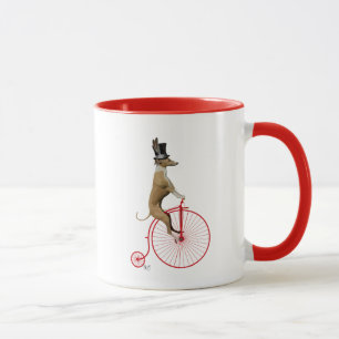 Greyhound auf Red Penny Farthing Tasse