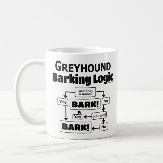 Greyhound Barking Logic Kaffeetasse (Links)