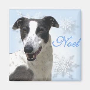 Greyhound Black & White Weihnachten2 Magnet