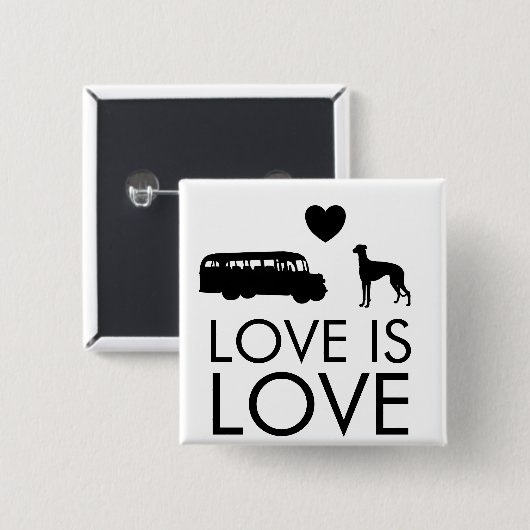 Greyhound Button Liebe ist Liebe (Vorne & Hinten)