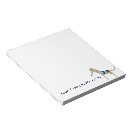 Greyhound Cartoon Dog Notizblock (angewinkelt)
