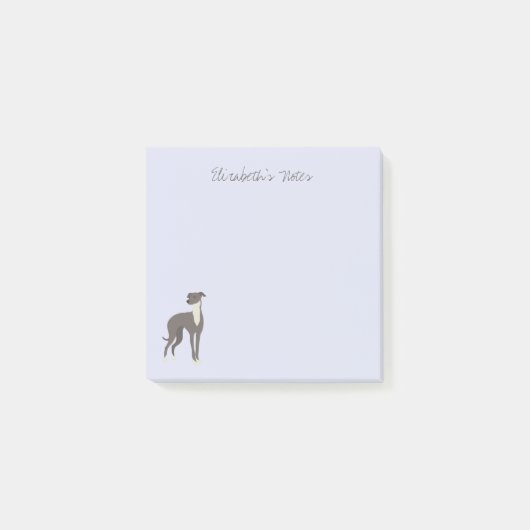 Greyhound Cartoon Dog Personalisiert Post-it Klebezettel (Vorderseite)