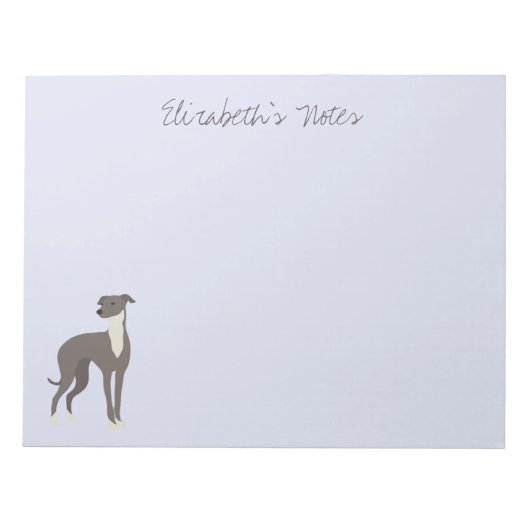 Greyhound Cartoon Dog Personalized Notepad Notizblock (Vorderseite)