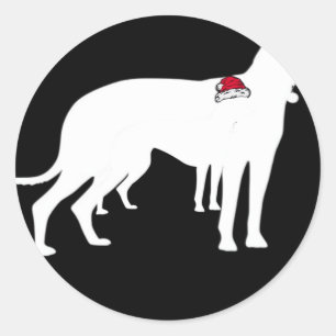 Greyhound Christmas Essential T - Shirt Runder Aufkleber