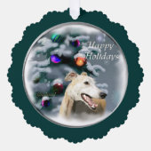 Greyhound Christmas Geschenke Ornament Karte (Vorderseite)