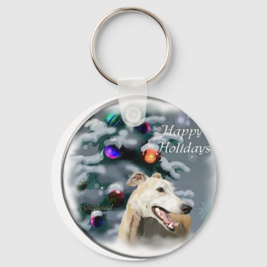 Greyhound Christmas Geschenke Schlüsselanhänger (Vorderseite)