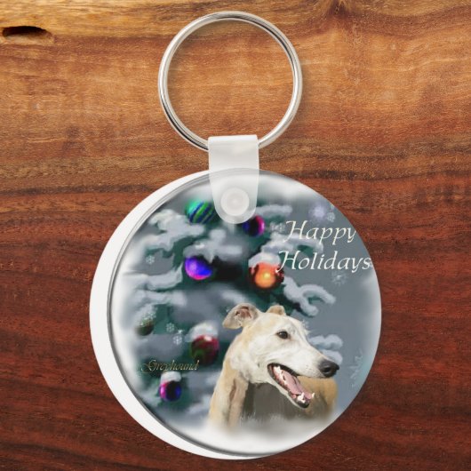 Greyhound Christmas Geschenke Schlüsselanhänger (Vorderseite)
