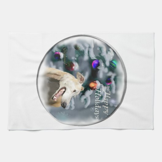 Greyhound Christmas Handtuch (Horizontal)
