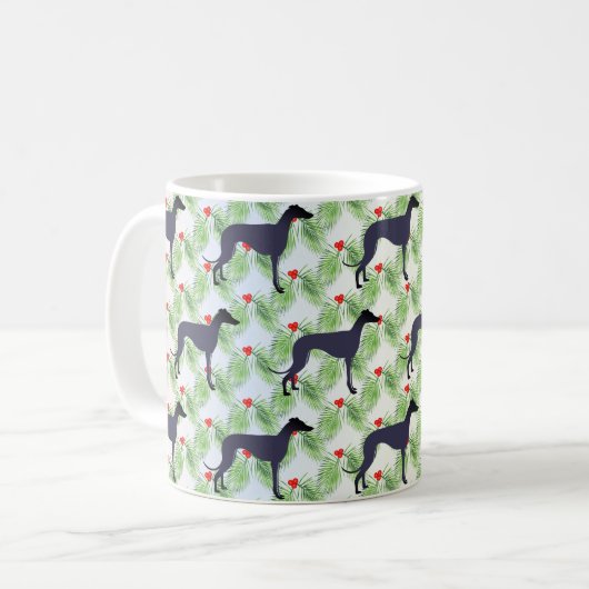 Greyhound Christmas Kaffeetasse (Vorderseite Links)