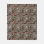 Greyhound Christmas Kariert Burlap Fleecedecke (Vorderseite)