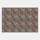 Greyhound Christmas Kariert Burlap Wrapping Paper Geschenkpapier Set (Vorderseite 2)