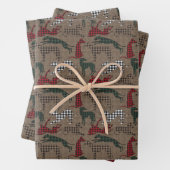 Greyhound Christmas Kariert Burlap Wrapping Paper Geschenkpapier Set (Beispiel)