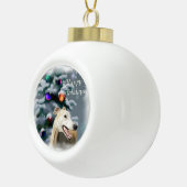Greyhound Christmas Keramik Kugel-Ornament (Rechts)