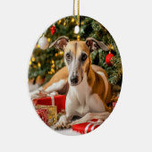 Greyhound Christmas Keramik Ornament (Rechts)