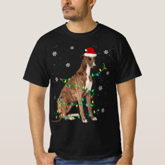 Greyhound Christmas Light Santa Greyhound Xmas T-Shirt
