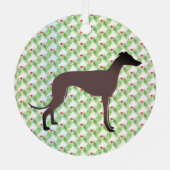 Greyhound Christmas Ornament Aus Metall (Rückseite)