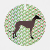 Greyhound Christmas Ornament Aus Metall (Vorderseite)