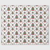Greyhound Christmas Tree Candy Cane Bauble Geschenkpapier (Flach)