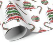 Greyhound Christmas Tree Candy Cane Bauble Geschenkpapier (Rolleneckpunkt)