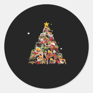 Greyhound Christmas Tree Lights Funny Dog Xmas Gif Runder Aufkleber