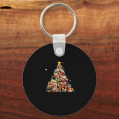 Greyhound Christmas Tree Lights Funny Dog Xmas Gif Schlüsselanhänger (Vorderseite)