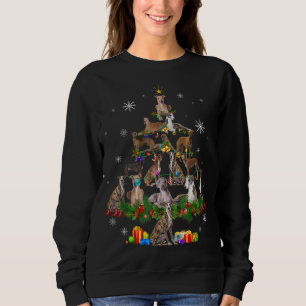 Greyhound Christmas Tree Lights Funny Dog Xmas Gif Sweatshirt