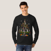 Greyhound Christmas Tree Lights Funny Dog Xmas Gif T-Shirt (Vorne ganz)