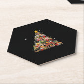 Greyhound Christmas Tree Lights Funny Dog Xmas Gif Untersetzer (angewinkelt)