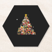 Greyhound Christmas Tree Lights Funny Dog Xmas Gif Untersetzer (Vorderseite)