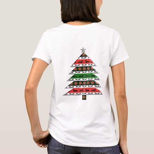 Greyhound Christmas Tree T-Shirt (Rückseite)